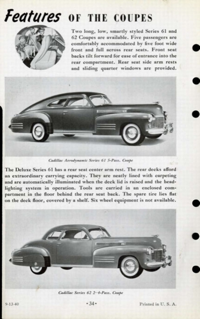 1941 Cadillac Salesmans Data Book Page 9